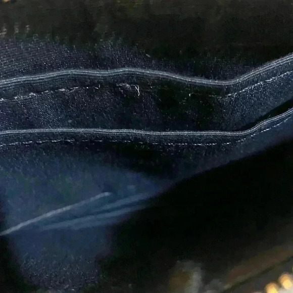 Coach navy blue leather wristlet